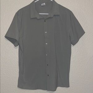 Sage green button up